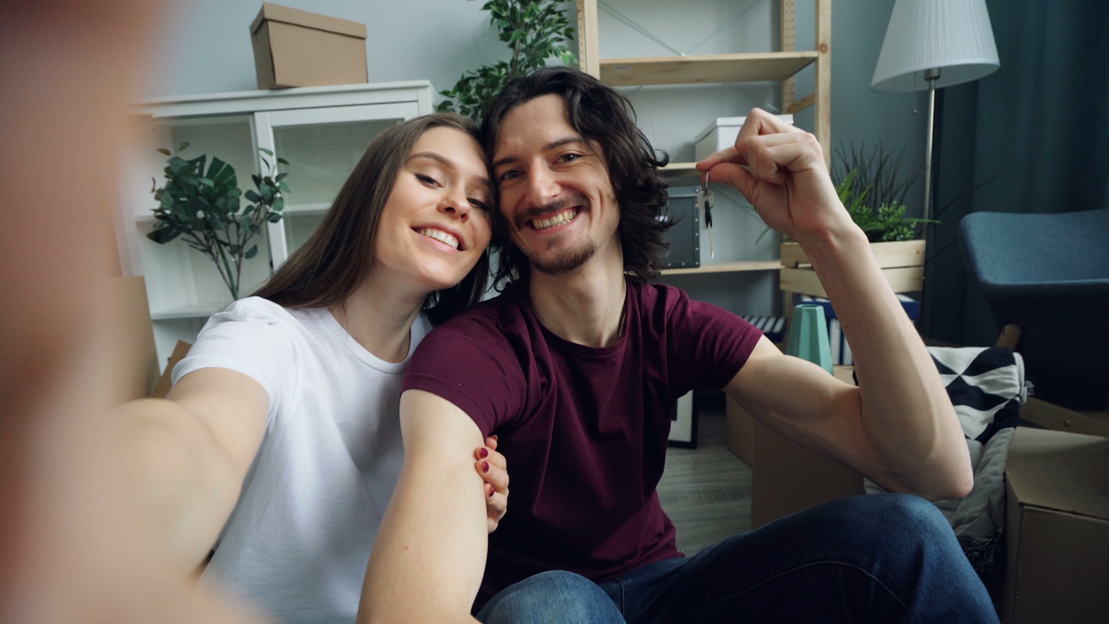 a man and a woman sitting on a couch